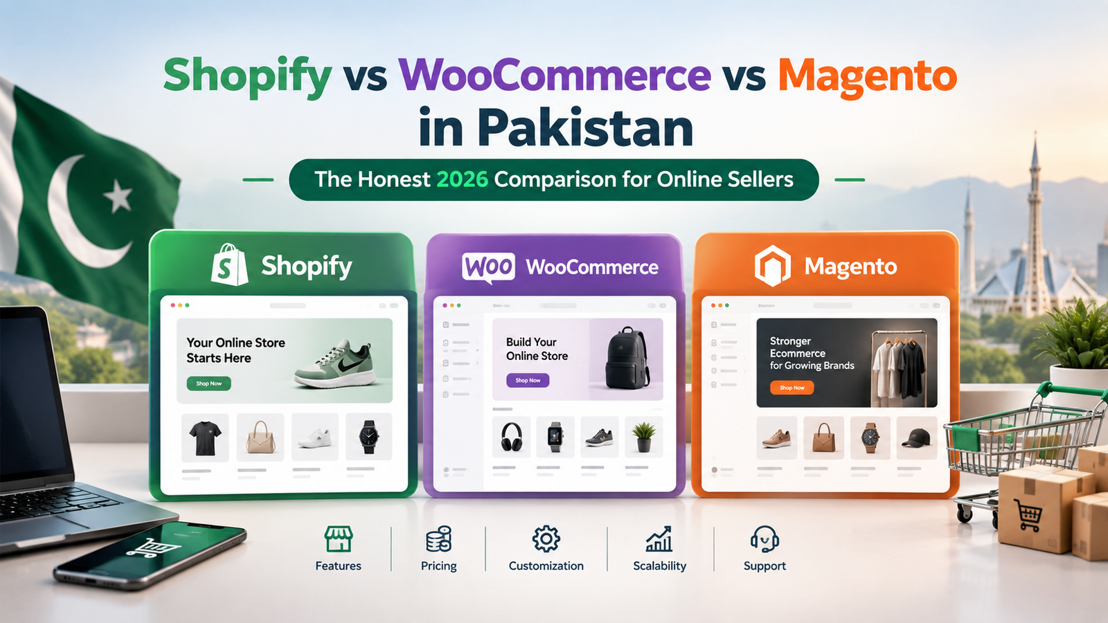 Shopify vs WooCommerce vs Magento in Pakistan – The Honest 2026 Comparison for Online Sellers