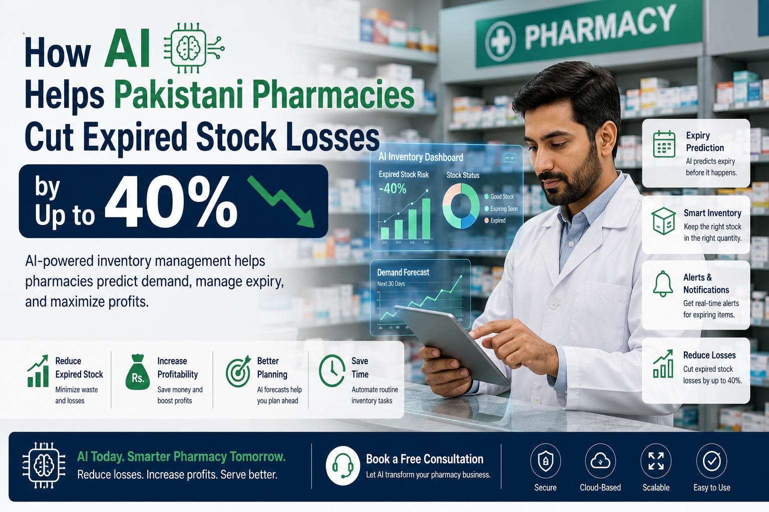 AI-powered inventory management system helping Pakistani pharmacies reduce expired stock losses