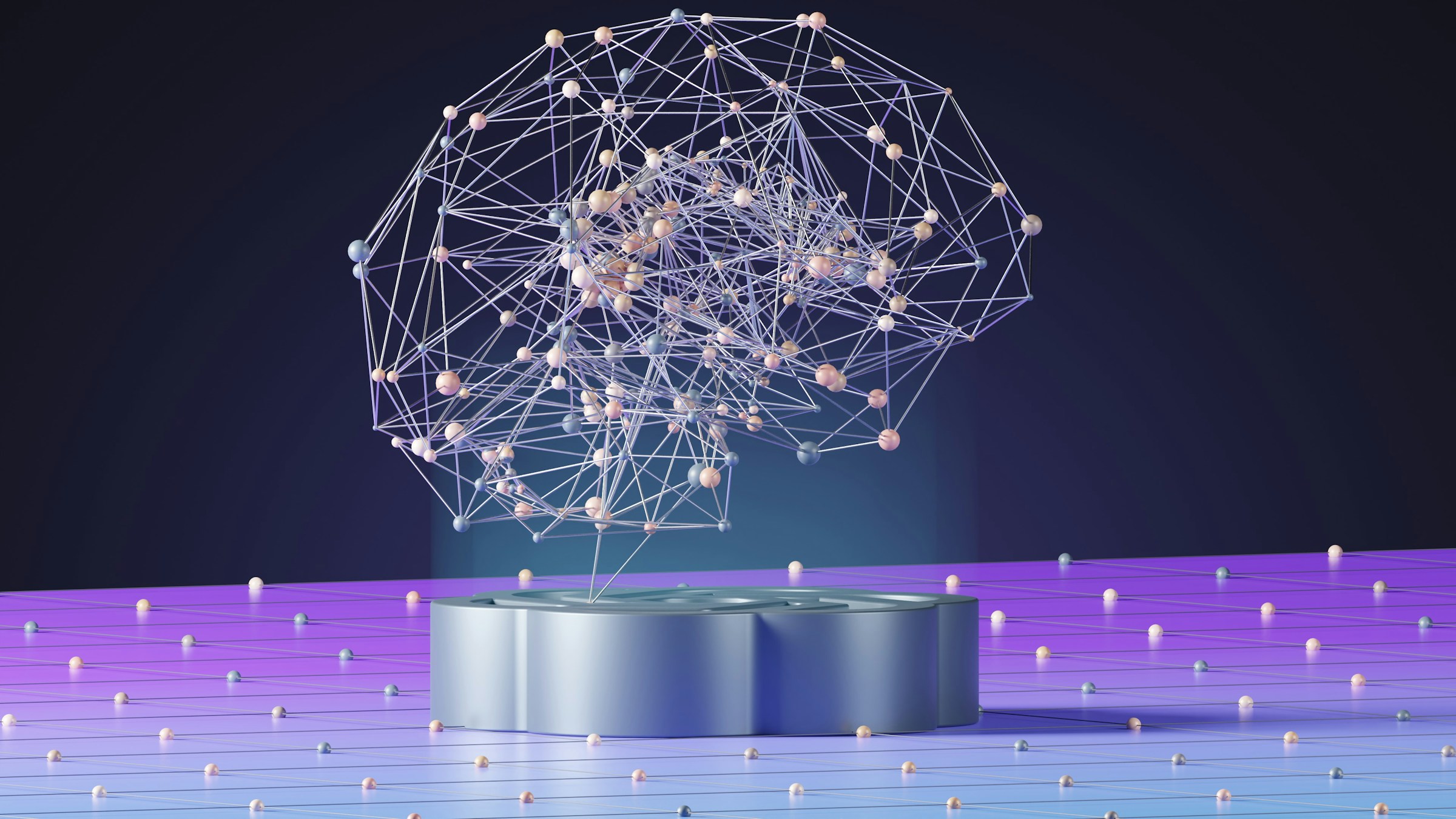 Artificial Intelligence technology concept with digital network and futuristic interface